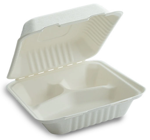 Otwarty pojemnik obiadowy GBOX lunch BIO z naturalnych materiałów.
